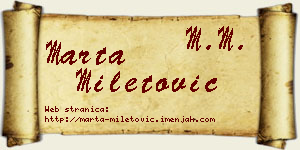 Marta Miletović vizit kartica